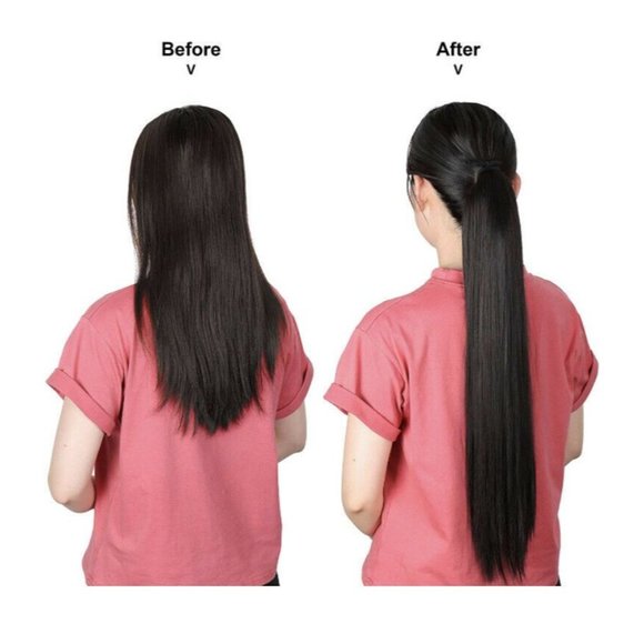 Ponytail Wrap Around Hair Piece Long Straight 22 Inch MMZ-22 Color 2 - Picture 3 of 12